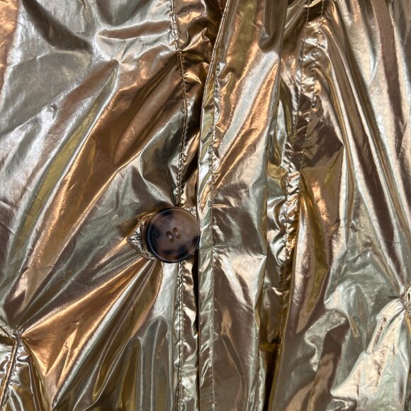 Calvin Klein Gold Metallic Jacket with Detachable Hood - Picture 3 of 11